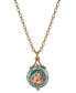 ფოტო #1 პროდუქტის 14K Gold-Dipped Blue Enamel Mary and Child Locket Necklace 18"