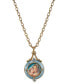 Фото #1 товара 14K Gold-Dipped Blue Enamel Mary and Child Locket Necklace 18"