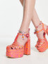 Фото #1 товара Circus NY Paddie platform heels in orange popsicle print