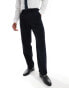 ASOS DESIGN wide wool blend suit trousers in navy twill