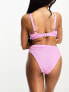 Peek & Beau Exclusive crinkle high waist bikini bottom in pink