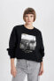 Фото #3 товара Oversize Fit Bisiklet Yaka Kalın Sweatshirt B6592ax23wn