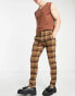 ASOS DESIGN skinny smart trousers in brown check