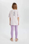 Kız Çocuk Oversize Fit Kısa Kollu Pijama Takımı