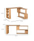 L Shaped Corner Desk, 360 Degree Rotating Home Office Desk with Storage Shelves, Writing Table Workstation, Maple
