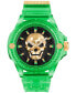 ფოტო #1 პროდუქტის Unisex The Skull Scuba Duba Green Silicone Strap Watch 44mm