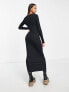 Фото #2 товара New Look ribbed midi dress with cut out detail in black