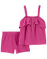 Фото #2 товара Toddler 2-Piece Crinkle Jersey Outfit Set 4T