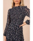 Фото #4 товара Women's Edwina Shirred Frill Long Sleeve Midi Dress