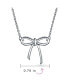 Minimalist Holiday Bow Ribbon Pendant Station Pendant Necklace For Women For Teen Girlfriend .925 Sterling Silver