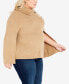 ფოტო #3 პროდუქტის Plus Size Dani Button Cape Sweater