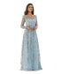 Women's Illusion Neckline A-line Long Sleeves Gown