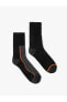 Фото #2 товара 2'li Kalın Soket Çorap Seti Dokulu Geometrik Desenli