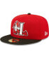 Фото #1 товара Men's Red Hickory Crawdads Authentic Collection Team Home 59FIFTY Fitted Hat