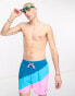 Фото #1 товара Nike Swimming – Explore – Volley-Badeshorts mit diagonalem Blockfarbendesign in Blau und Rosa, 5 Zoll Schrittlänge