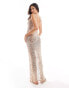 Фото #3 товара Kaiia sequin crochet maxi beach dress in gold