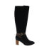 Фото #1 товара Clarks Spiced Flame 26127277 Womens Black Leather Zipper Over The Knee Boots 9.5