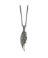 Фото #2 товара Chisel antiqued and Marcasite Wing Pendant Singapore Chain Necklace