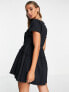 Фото #2 товара ASOS DESIGN twill square neck mini corset dress with raw edge detail in black