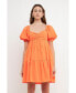 ფოტო #4 პროდუქტის Women's Classic Sweetheart Tiered Mini with Puff Sleeves Dress