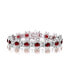 ფოტო #1 პროდუქტის Chic Sterling Silver Link Bracelet with White Gold Plating and Colorful Cubic Zirconia Stones