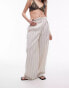 Фото #3 товара Topshop co-ord textured stripe detail wide leg trouser in neutral