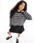 Фото #2 товара ASOS DESIGN cropped crew neck stitch jumper in stripe