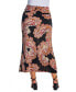 Plus Size Paisley Fold Over Maxi Skirt