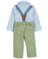 Фото #12 товара Baby 2-Piece Button-Front Bodysuit and Suspenders Pants Set 3M