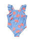ფოტო #1 პროდუქტის Baby Girls Beach Bloom Ruffle Shoulder Swimsuit