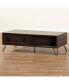 Фото #3 товара Baldor Modern and Contemporary 47.2" Finished Wood and Finished Metal 2-Drawer Coffee Table