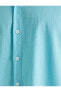Фото #11 товара Keten Görünümlü Gömlek Kol Detaylı Düğmeli Uzun Kollu
