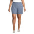 Фото #7 товара Plus Size Mid Rise Elastic Waist Pull On 7" Chino Shorts
