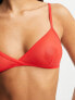 Фото #7 товара Weekday Bonnie mesh triangle bralette in red