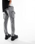 Brave Soul cargo trousers with 3D pockets in light grey