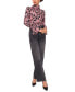 ფოტო #3 პროდუქტის Women's Printed Long-Sleeve Open-Back Blouse