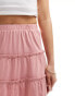 Фото #5 товара ASOS DESIGN tiered rara mini skirt in rose