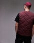 Фото #4 товара ARKET quilted gilet with zip front in burgundy