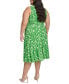 Фото #2 товара Plus Size Floral-Print Fit & Flare Dress