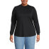 Фото #5 товара Plus Size Jersey Long Sleeve Gathered Mock Neck Tee