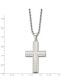 Фото #2 товара Chisel polished Laser Cut Edges Cross Pendant on a Rope Chain Necklace