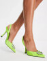 ASOS DESIGN Poppy embellished slingback high heeled shoes in lime