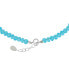 ფოტო #3 პროდუქტის Blue Crystal Bead Wave Charm Ankle Bracelet in Sterling Silver, Created for Macy's
