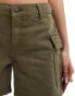 Noisy May denim cargo short in khaki