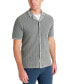 Men's Acid Washed Camp Collar Short Sleeve Sweater Shirt