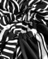 Фото #4 товара Petite Zebra-Print Faux Wrap Midi Dress