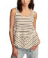 ფოტო #1 პროდუქტის Women's Cotton Striped Crotchet Tank Top