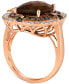 Фото #2 товара Кольцо Le Vian Double Halo Chocolate Quartz & Diamond in 14k Rose Gold