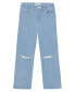 Big Girls Distressed Wide Leg Jean