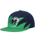 Фото #1 товара Men's Blue and Green Dallas Mavericks Hardwood Classics Sharktooth Snapback Hat